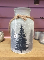 Frosted jar with lights